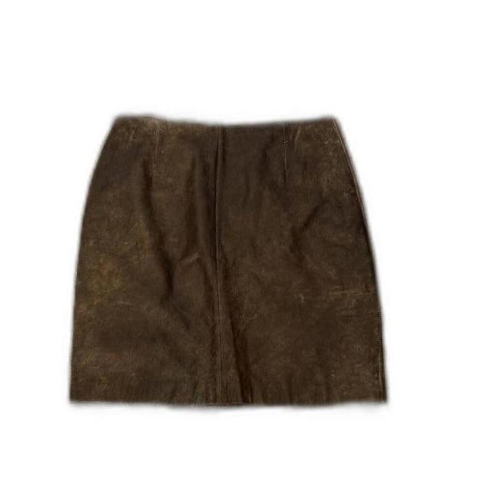 Vintage‎ 80s Brown Leather Mini Skirt